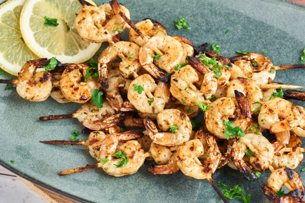 Grilled Shrimp Skewers - Recipe For Marinated Prawn Skewers