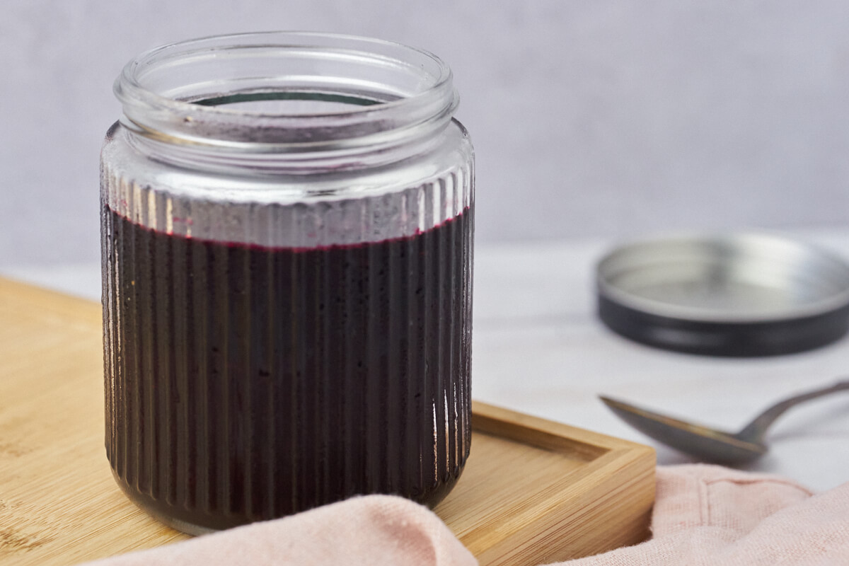 jar of blueberry compote.