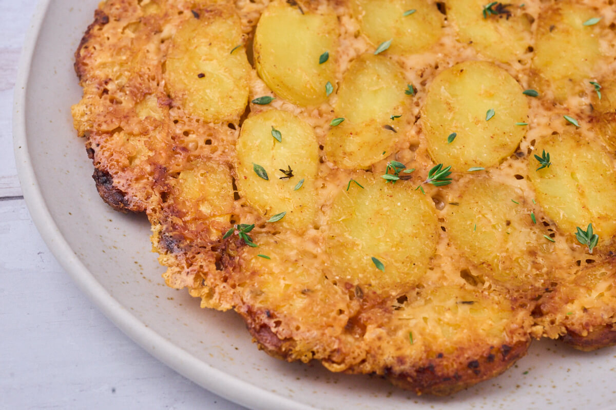 parmesan-crusted potatoes with thyme.